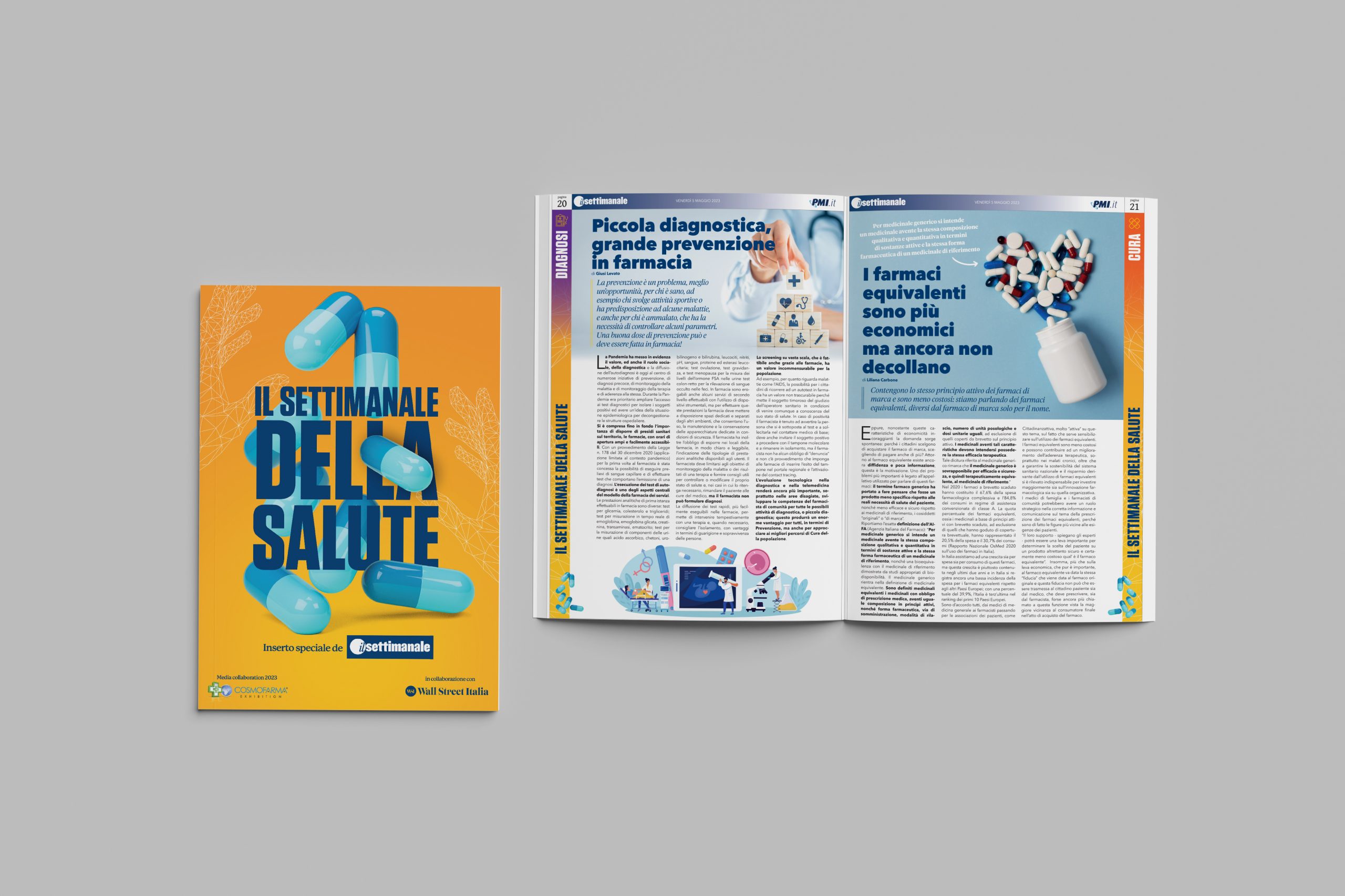 Copertina e pagine interne del Settimanale della Salute